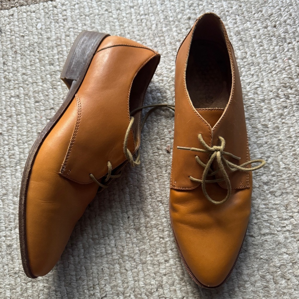 Madewell Frances Oxford 10 Brown Leather Lace Up Tomboy Dark Academia J8281